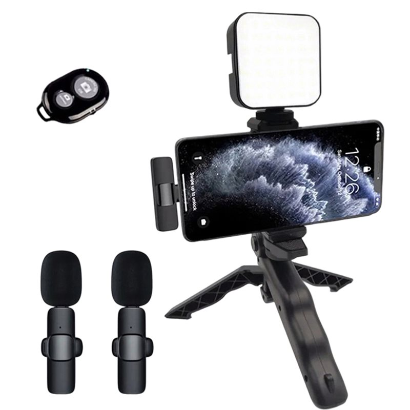 Photography Lighting Kit Portable - B29C-Taşınabilir Akıllı Telefon Video Kiti, Mikrofon,
